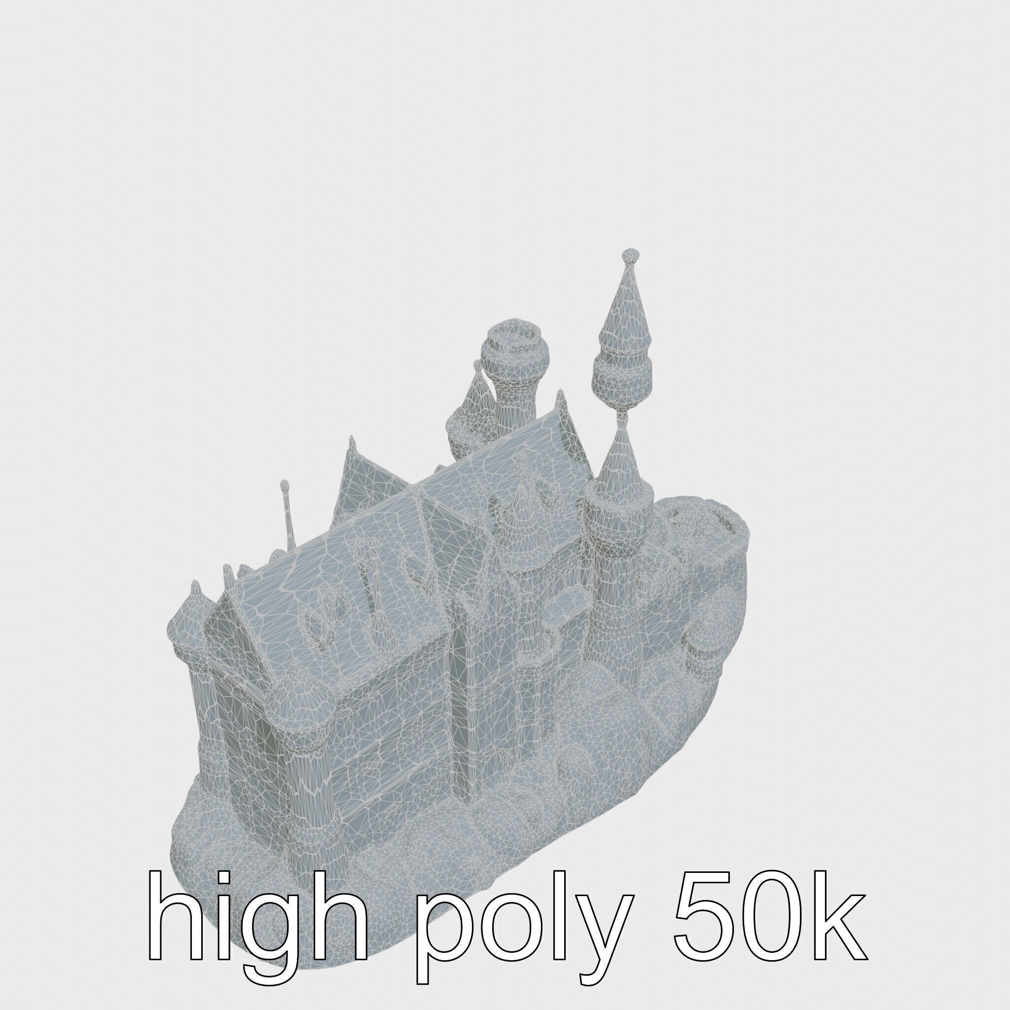 Neuschwanstein Castle Architectural Model Low-poly 3D model_28