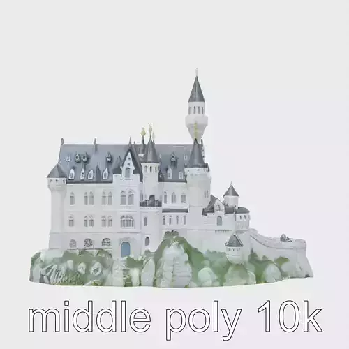 Neuschwanstein Castle Architectural Model Low-poly 3D model