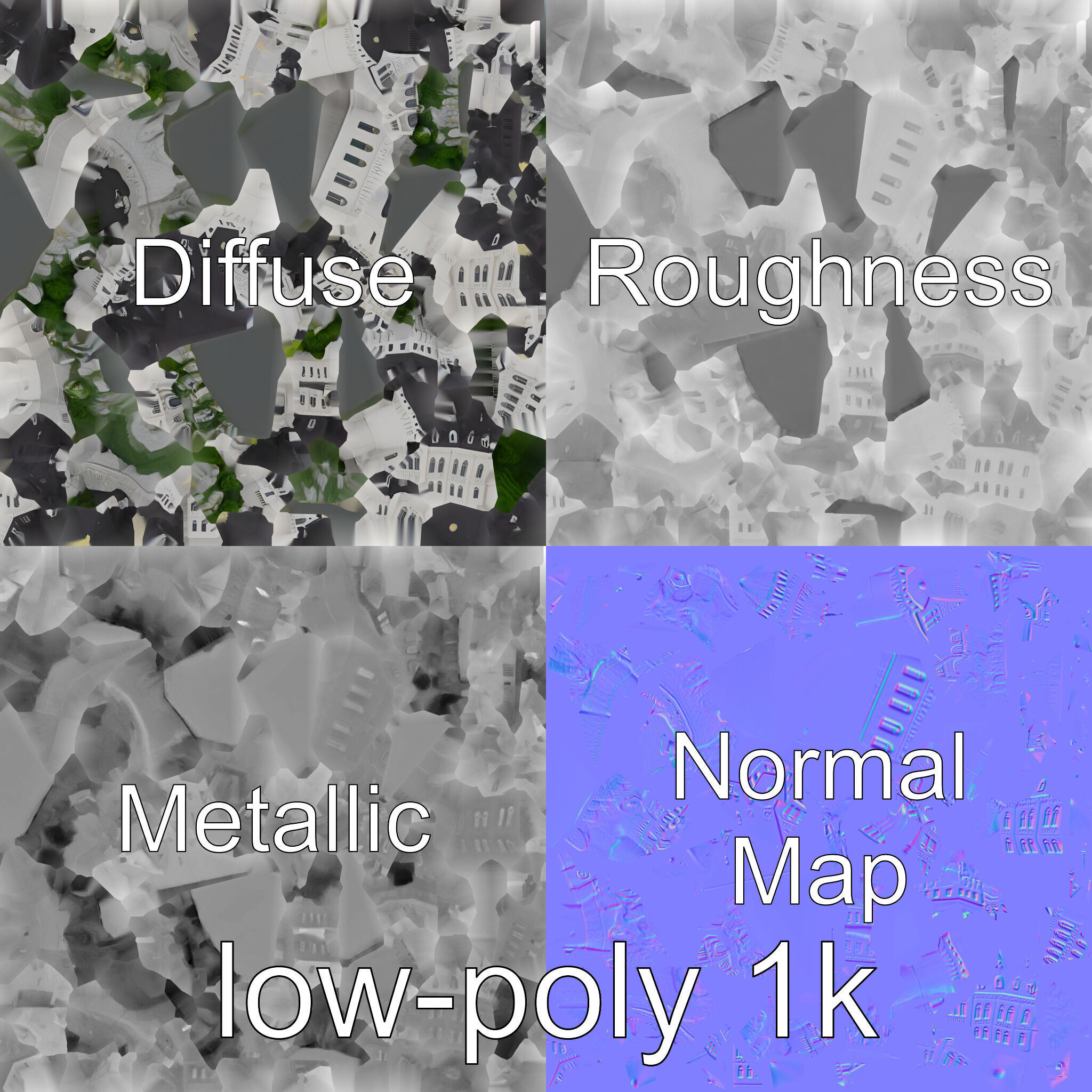 Neuschwanstein Castle Architectural Model Low-poly 3D model_4