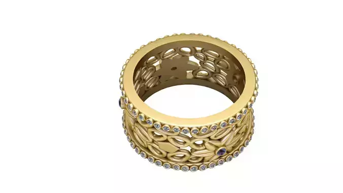 UNIQUE FLORAL RING 3D PRINTABLE MODEL