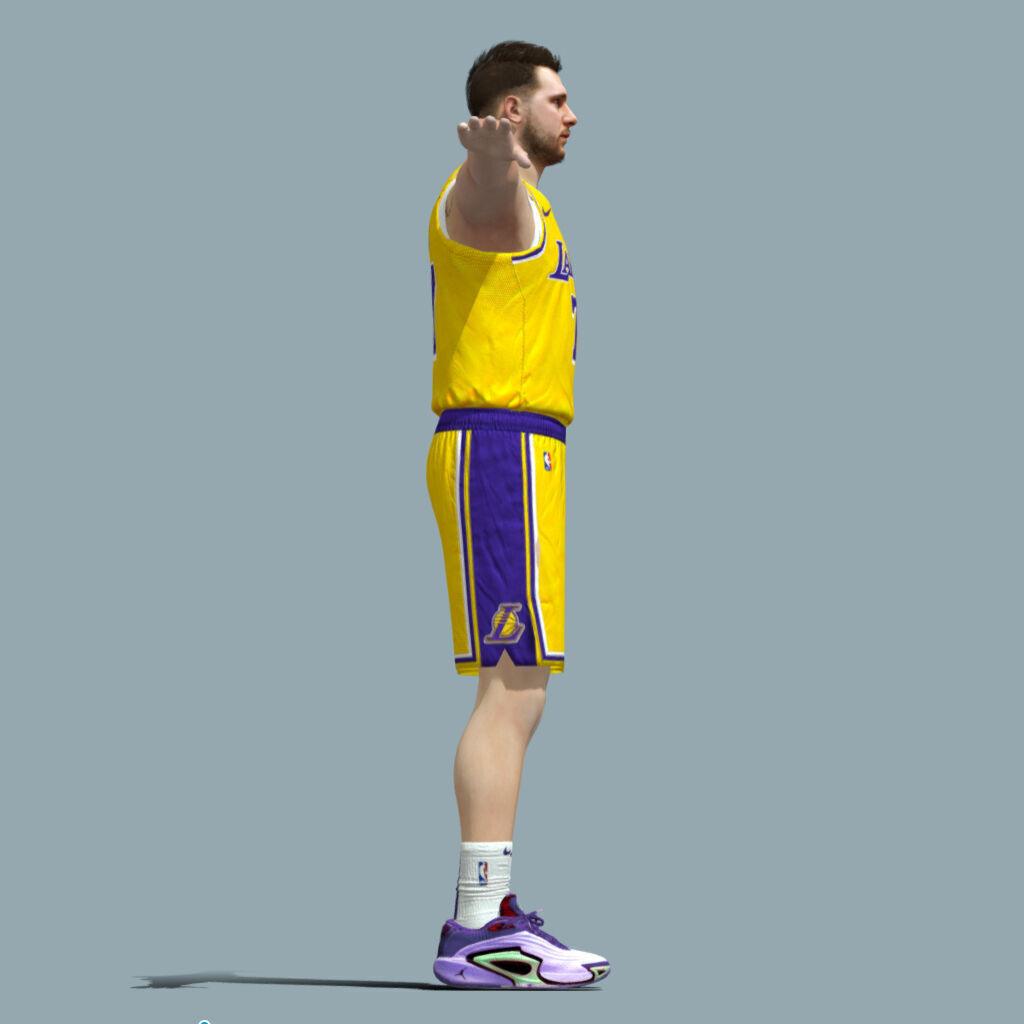 T-Pose Rigged Luka Doncic Los Angeles Lakers 3D model_5