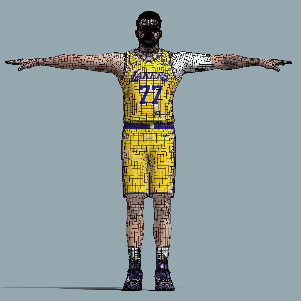 T-Pose Rigged Luka Doncic Los Angeles Lakers 3D model_8