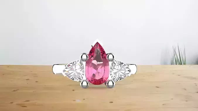 3 stone and sapphire beautful wedding lucxary ring 3D print model