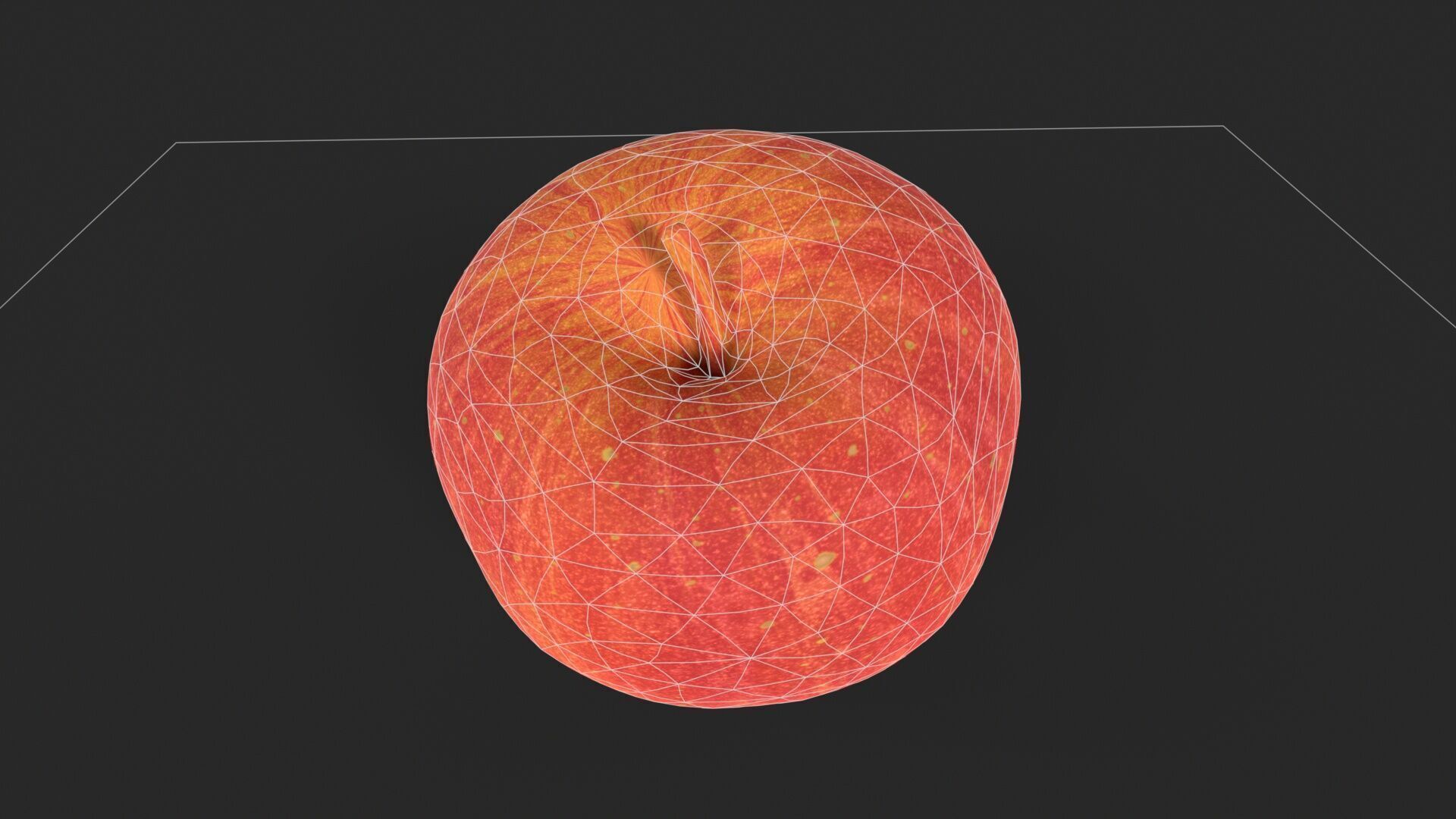 Red Apple Low-poly 3D model_9