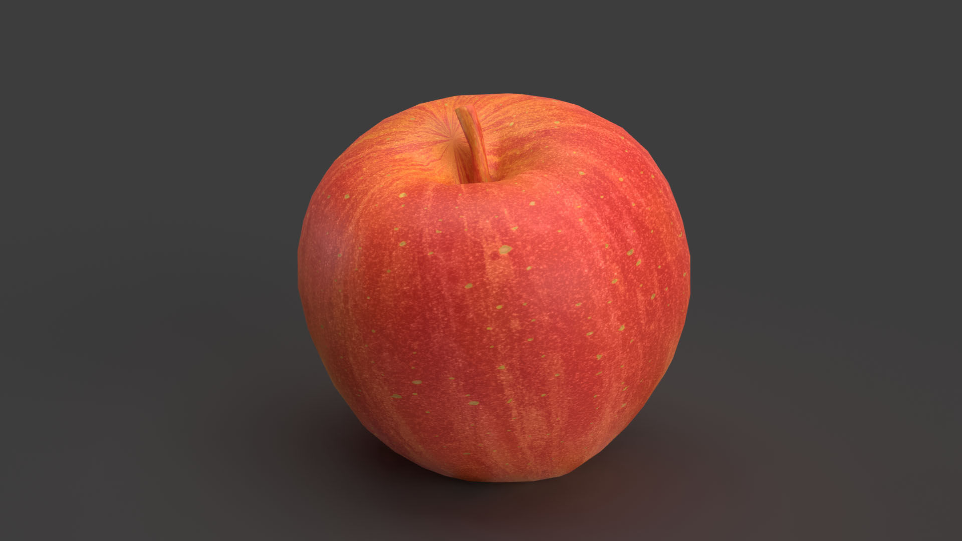 Red Apple Low-poly 3D model_2