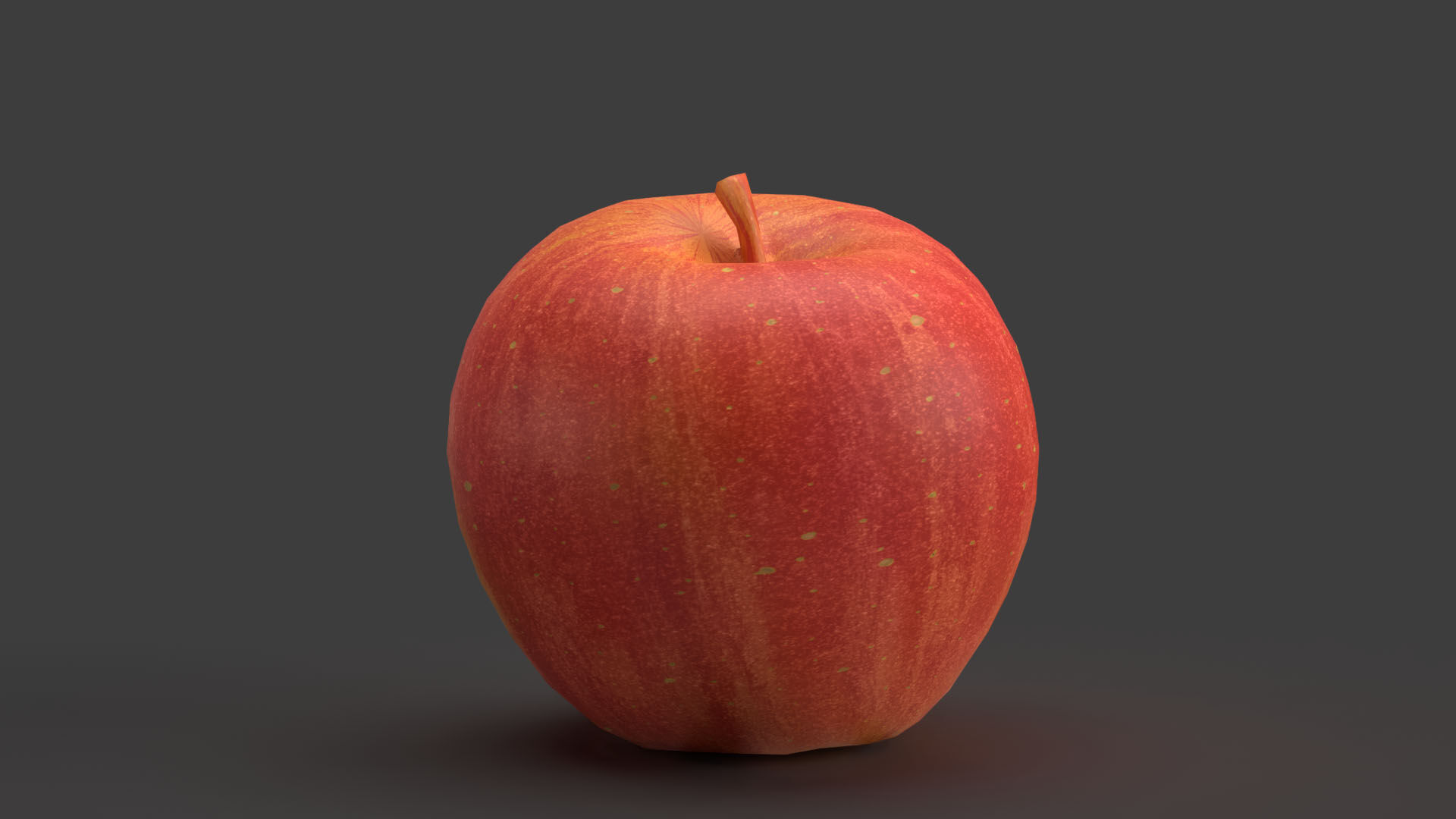 Red Apple Low-poly 3D model_1