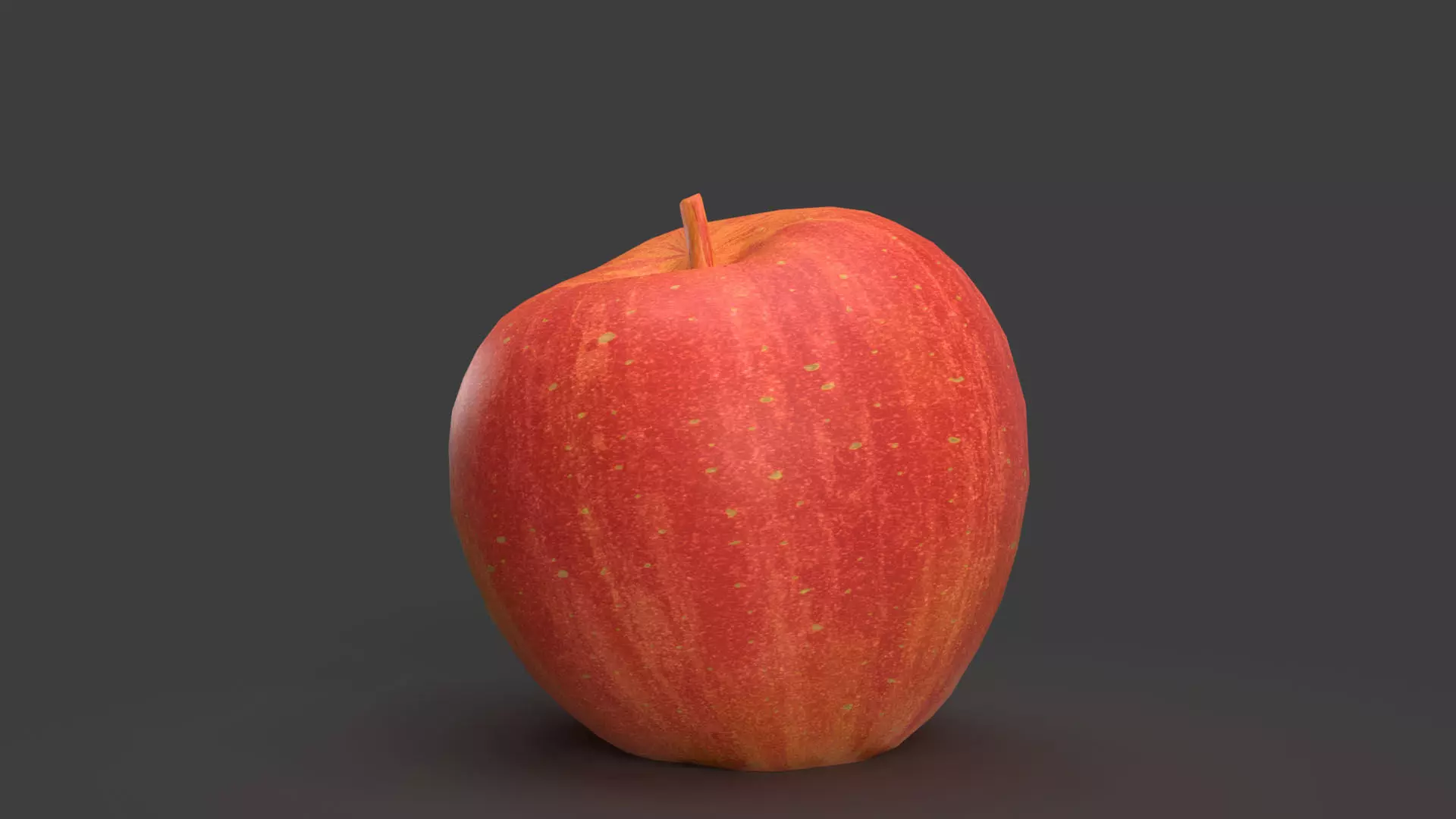 Red Apple Low-poly 3D model_0