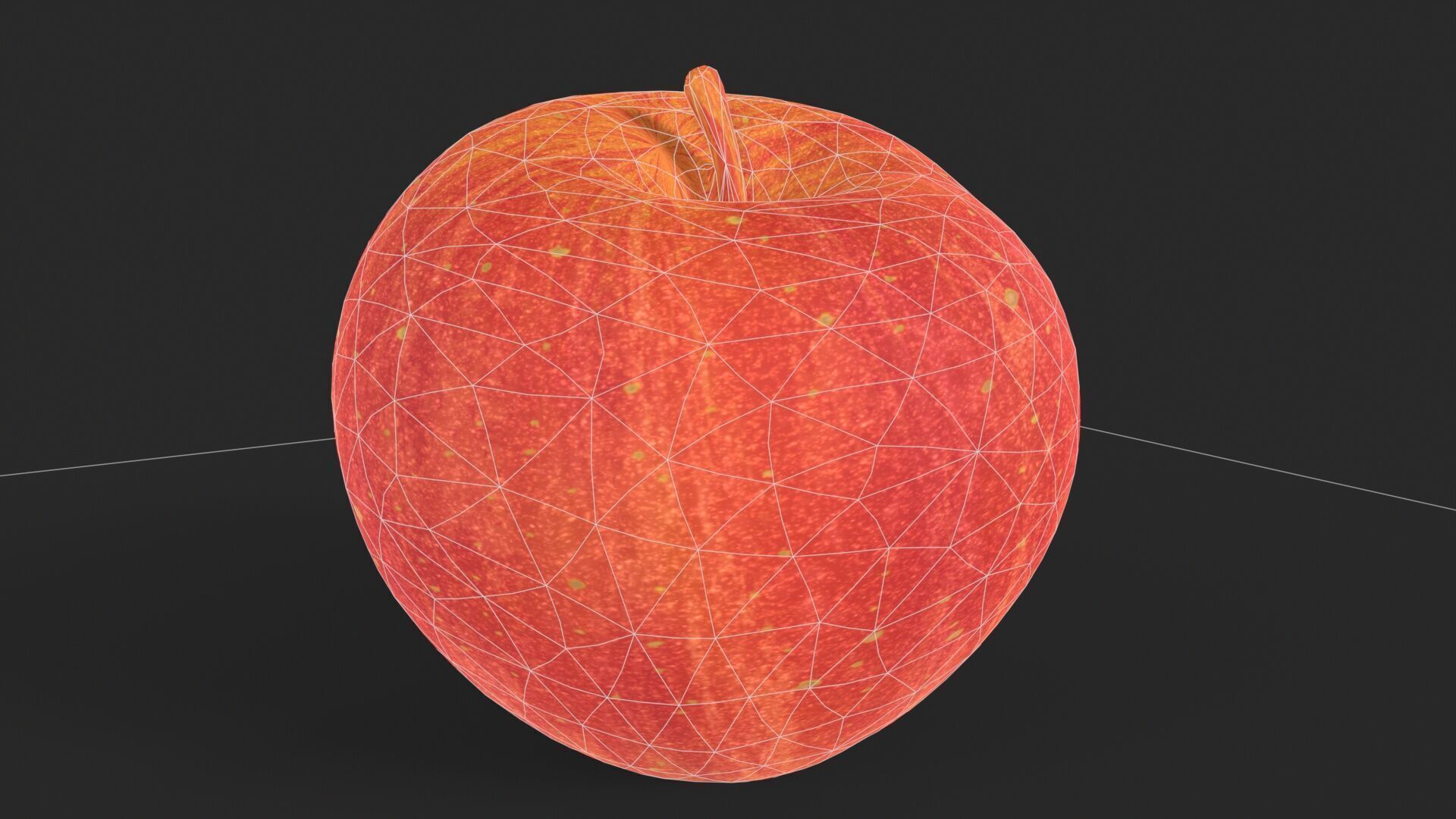 Red Apple Low-poly 3D model_8
