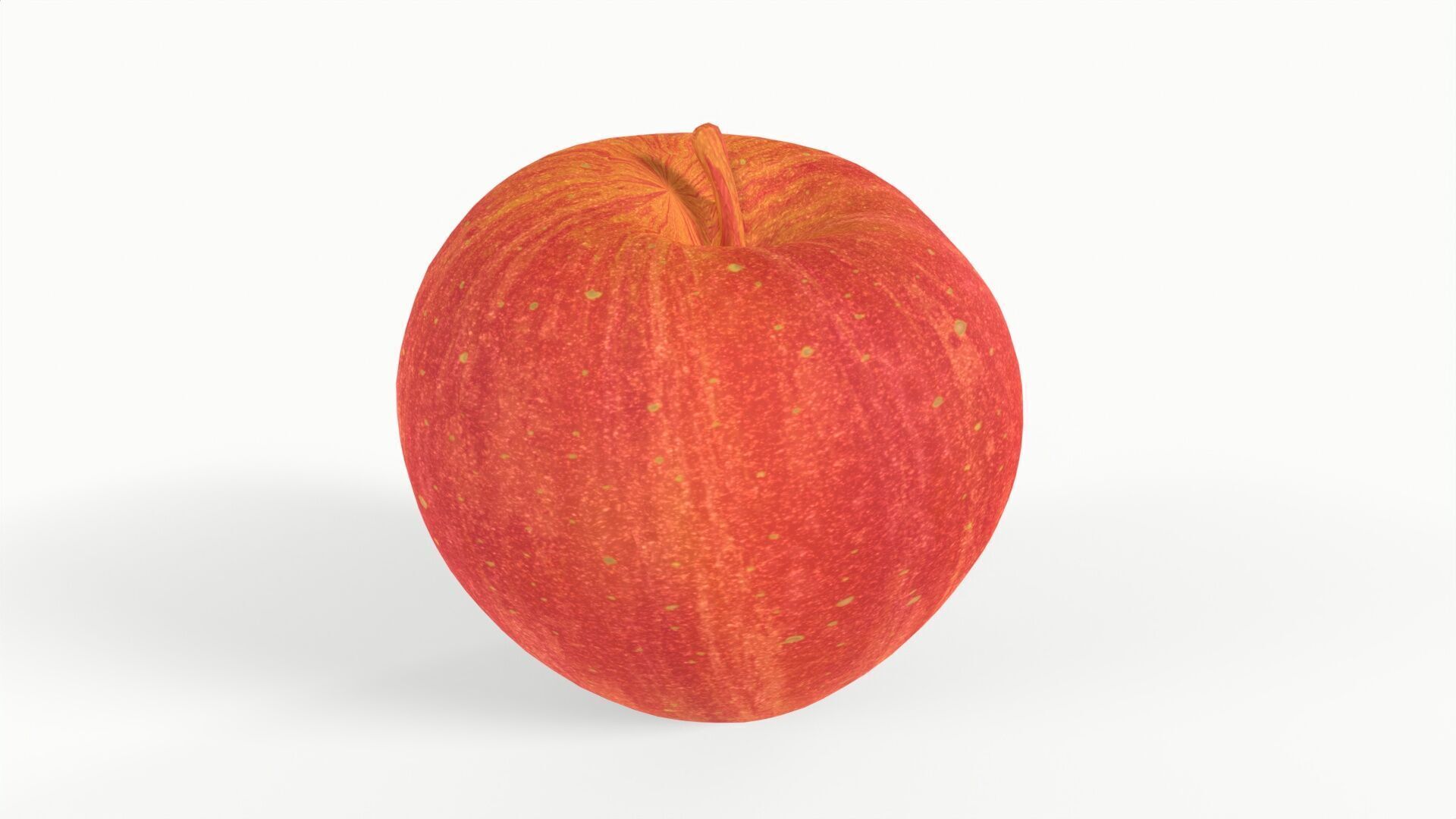 Red Apple Low-poly 3D model_7
