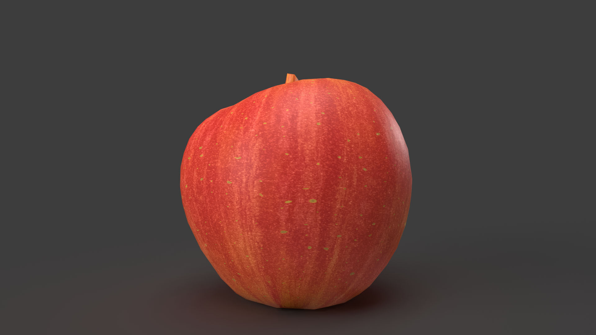 Red Apple Low-poly 3D model_4