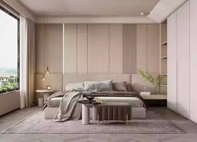 villa Home Modern bedroom decoration 3D model