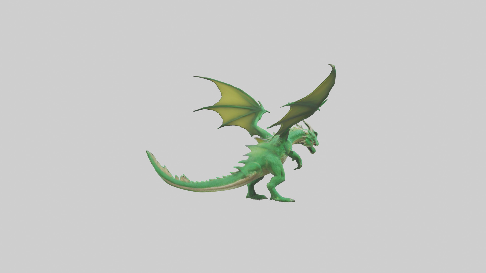 Green Dragon model Low-poly 3D model