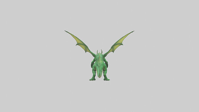Green Dragon model Low-poly 3D model