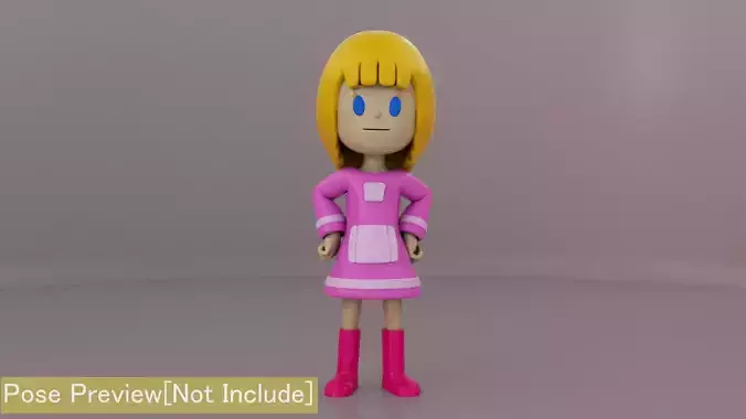 Cartoon Character kid girl 3D 3D model 3D model