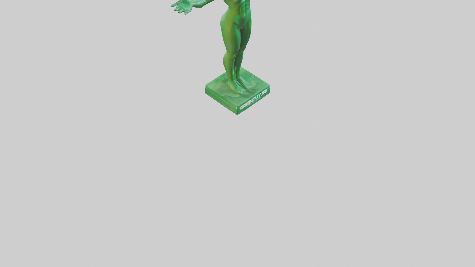 Green Future Statue model Low-poly 3D model_6