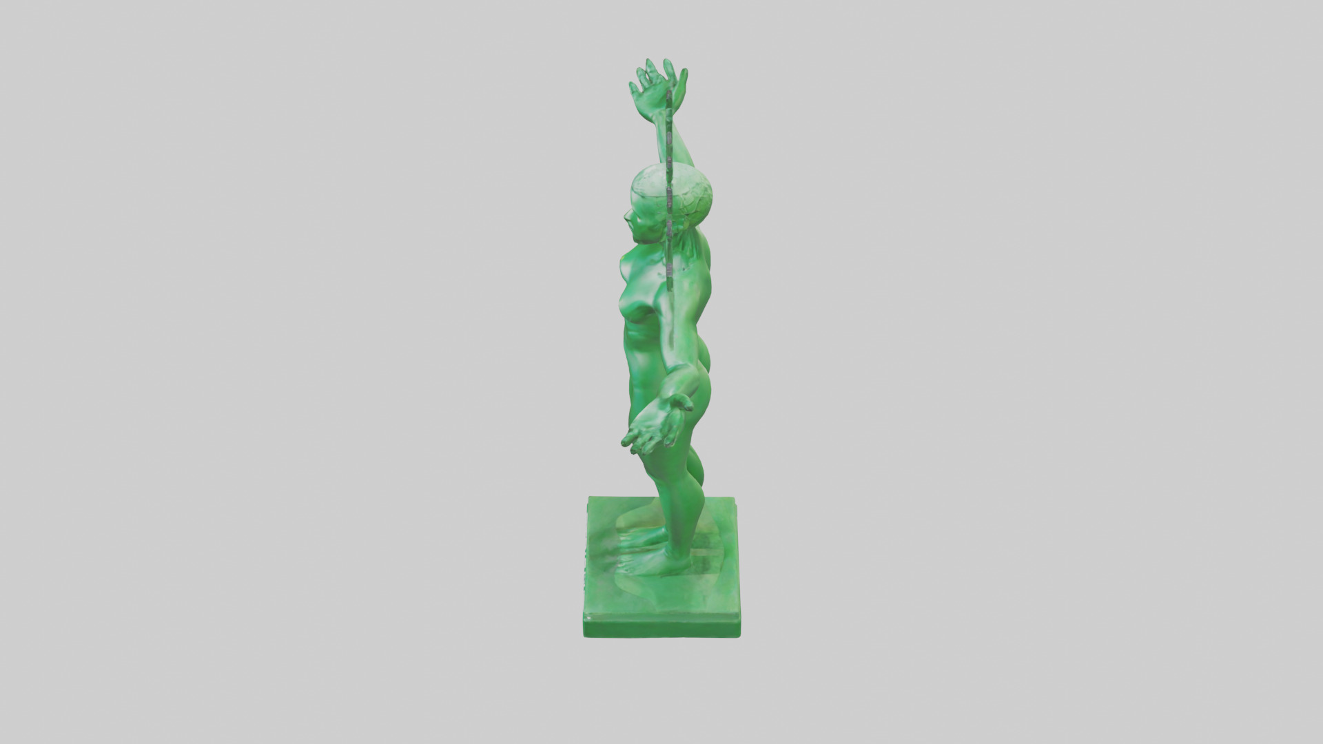 Green Future Statue model Low-poly 3D model_17