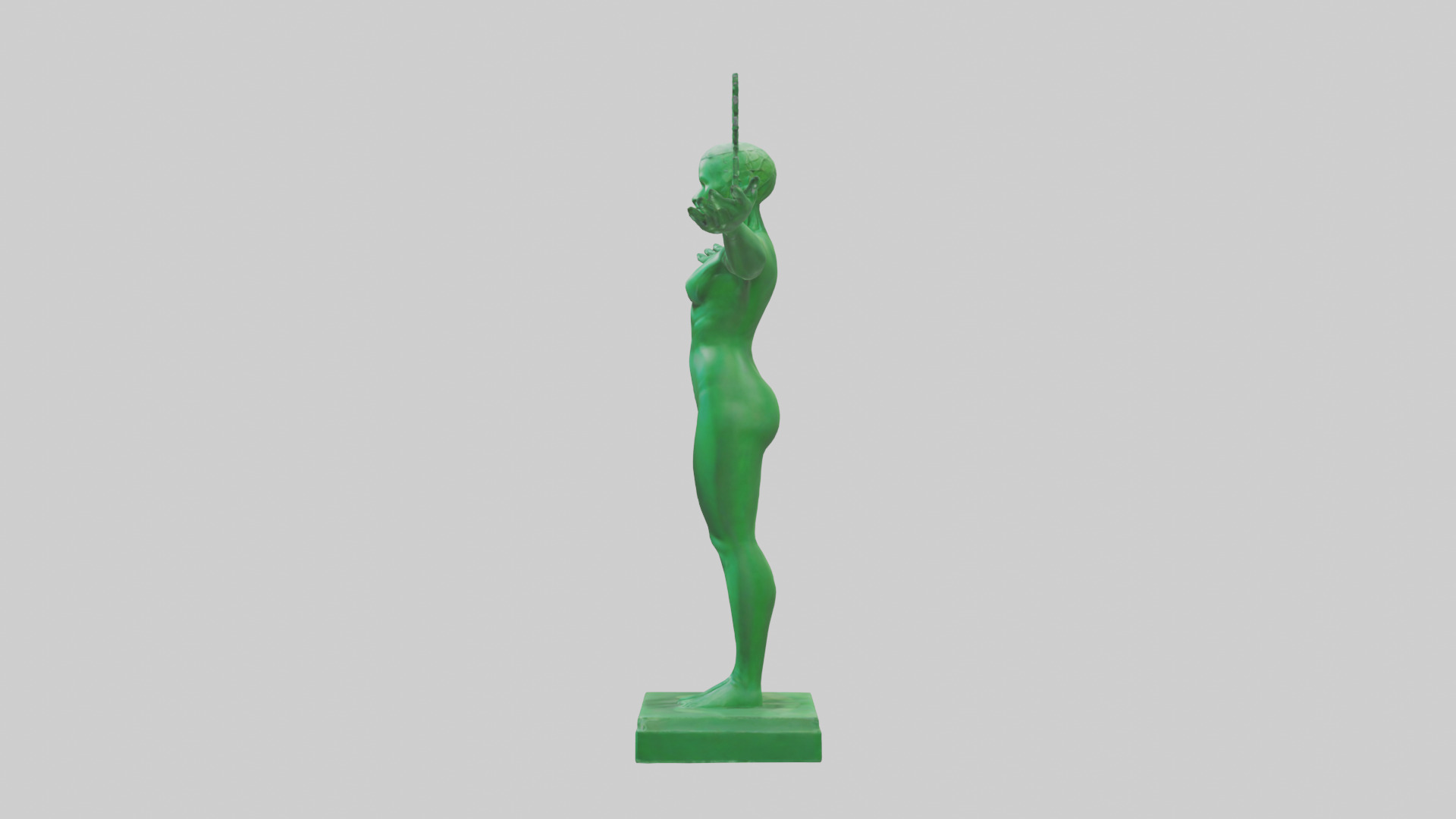 Green Future Statue model Low-poly 3D model_12