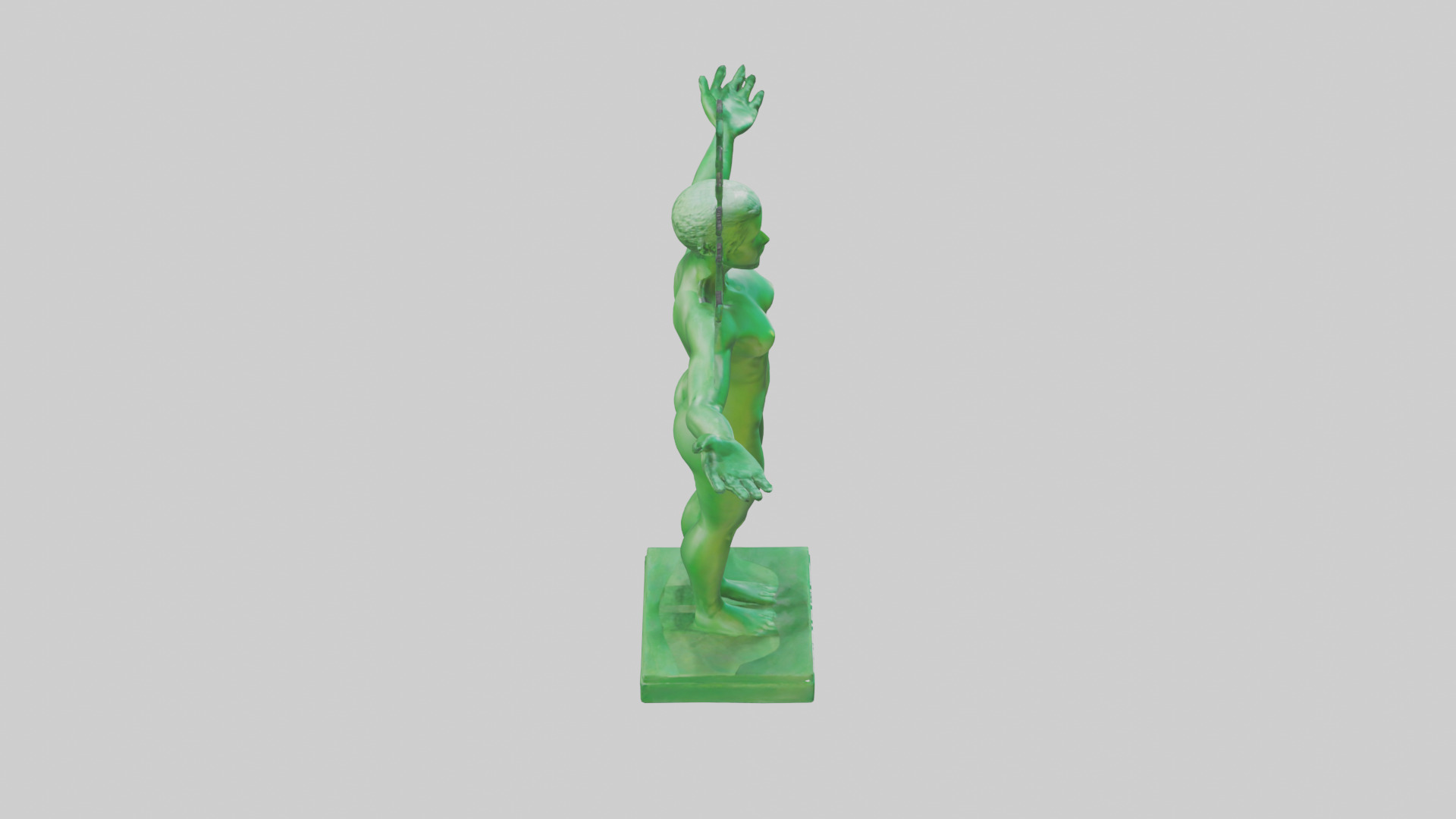 Green Future Statue model Low-poly 3D model_18