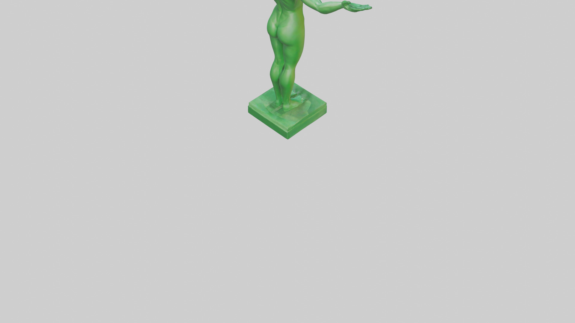 Green Future Statue model Low-poly 3D model_4