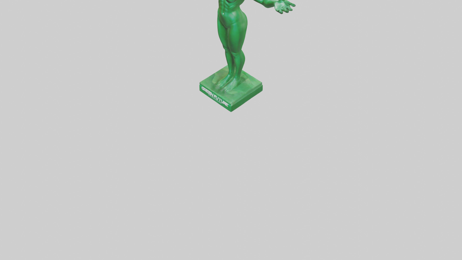 Green Future Statue model Low-poly 3D model_5