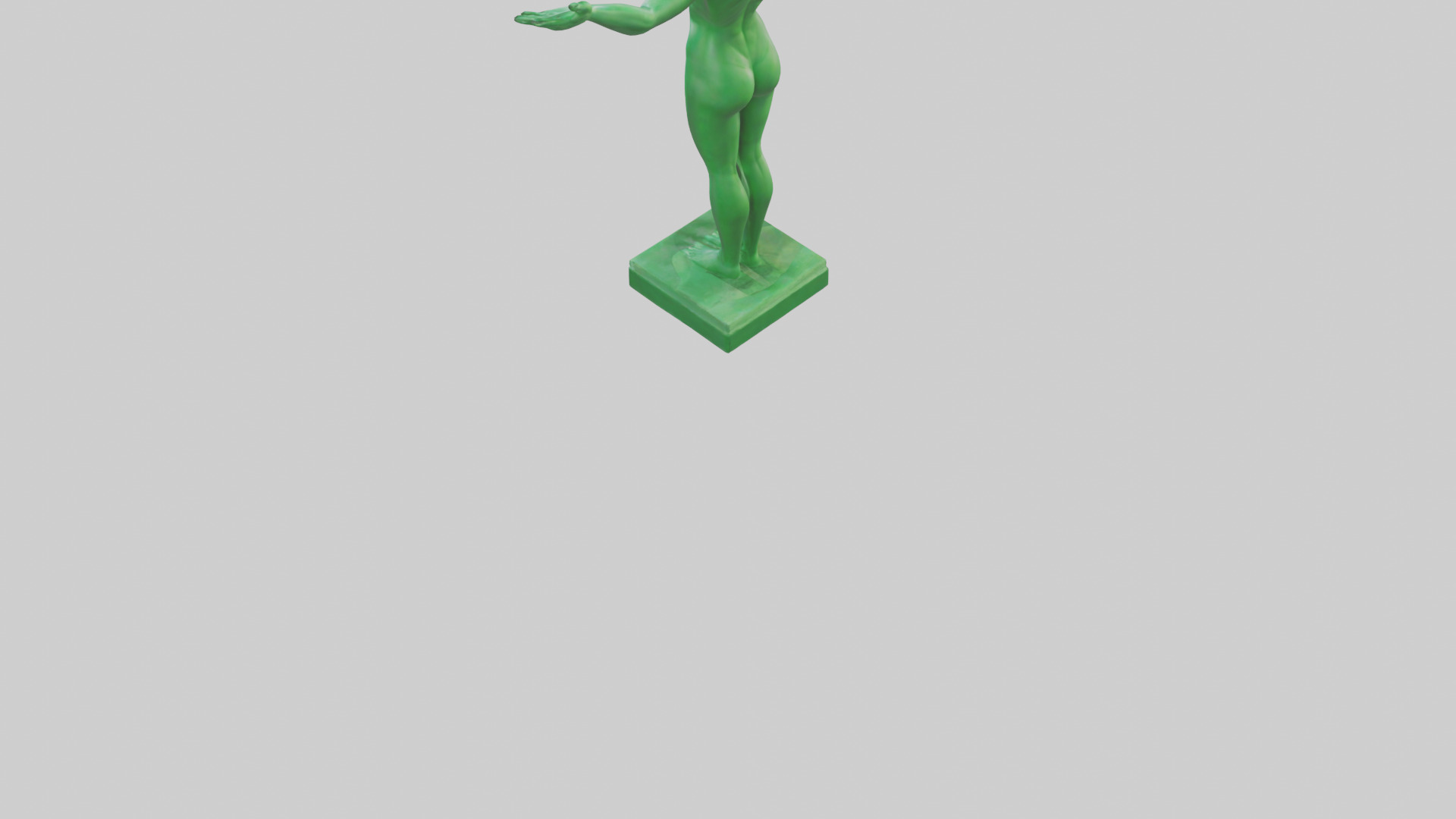 Green Future Statue model Low-poly 3D model_3