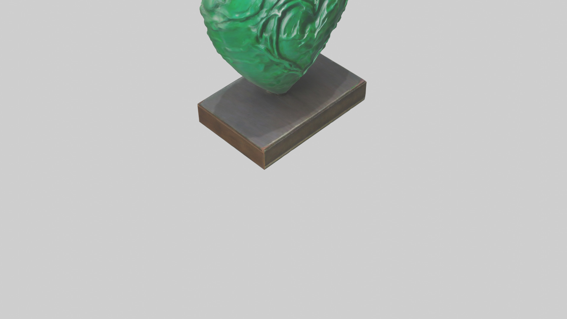Green Heart Statue model Low-poly 3D model_6