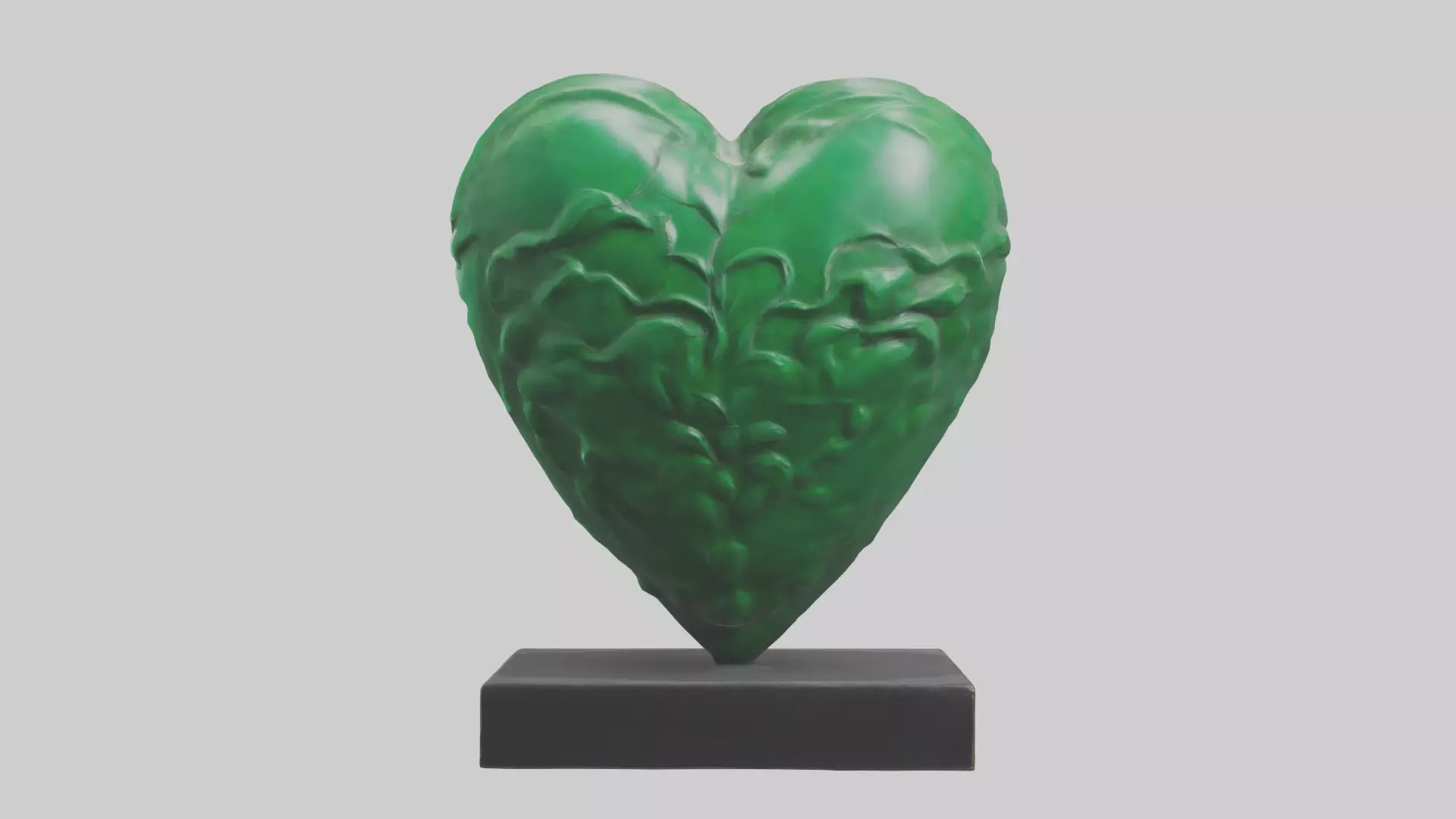 Green Heart Statue model Low-poly 3D model_0