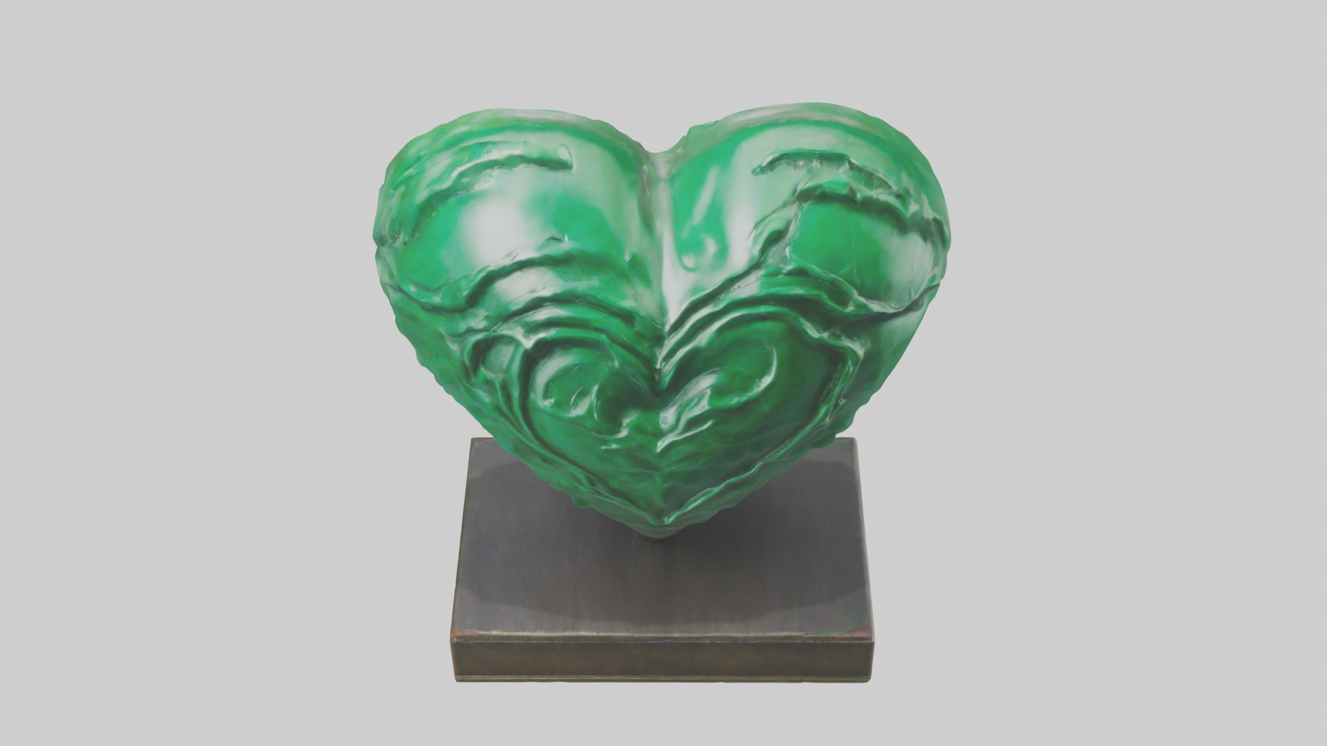 Green Heart Statue model Low-poly 3D model_16