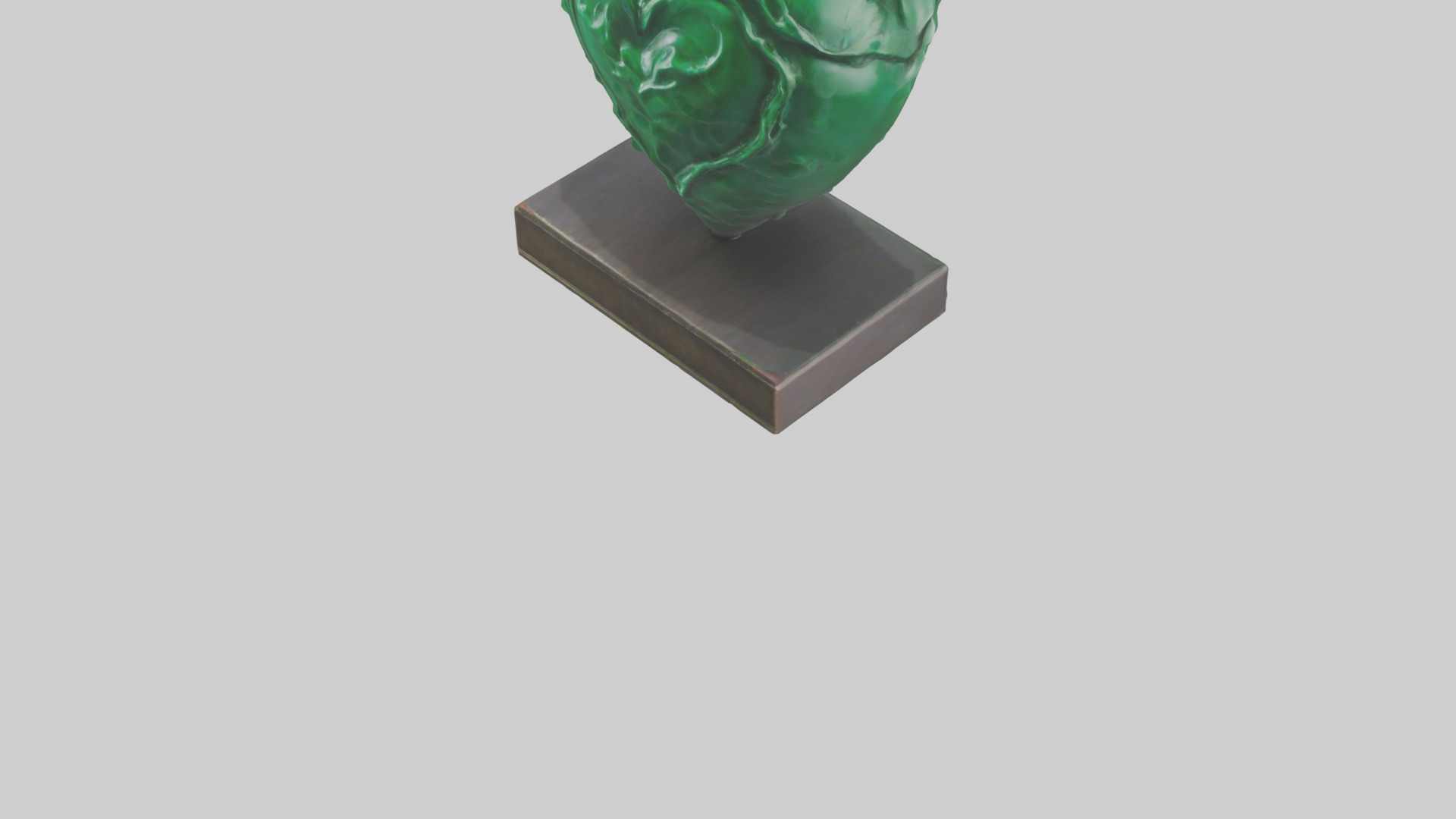 Green Heart Statue model Low-poly 3D model_5