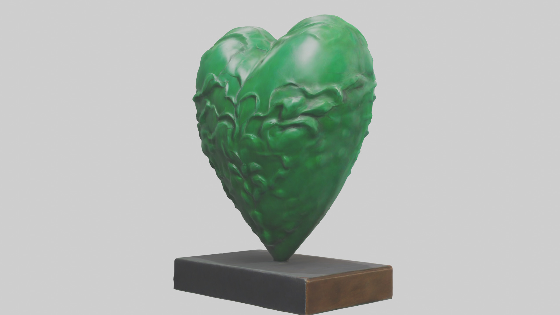 Green Heart Statue model Low-poly 3D model_2