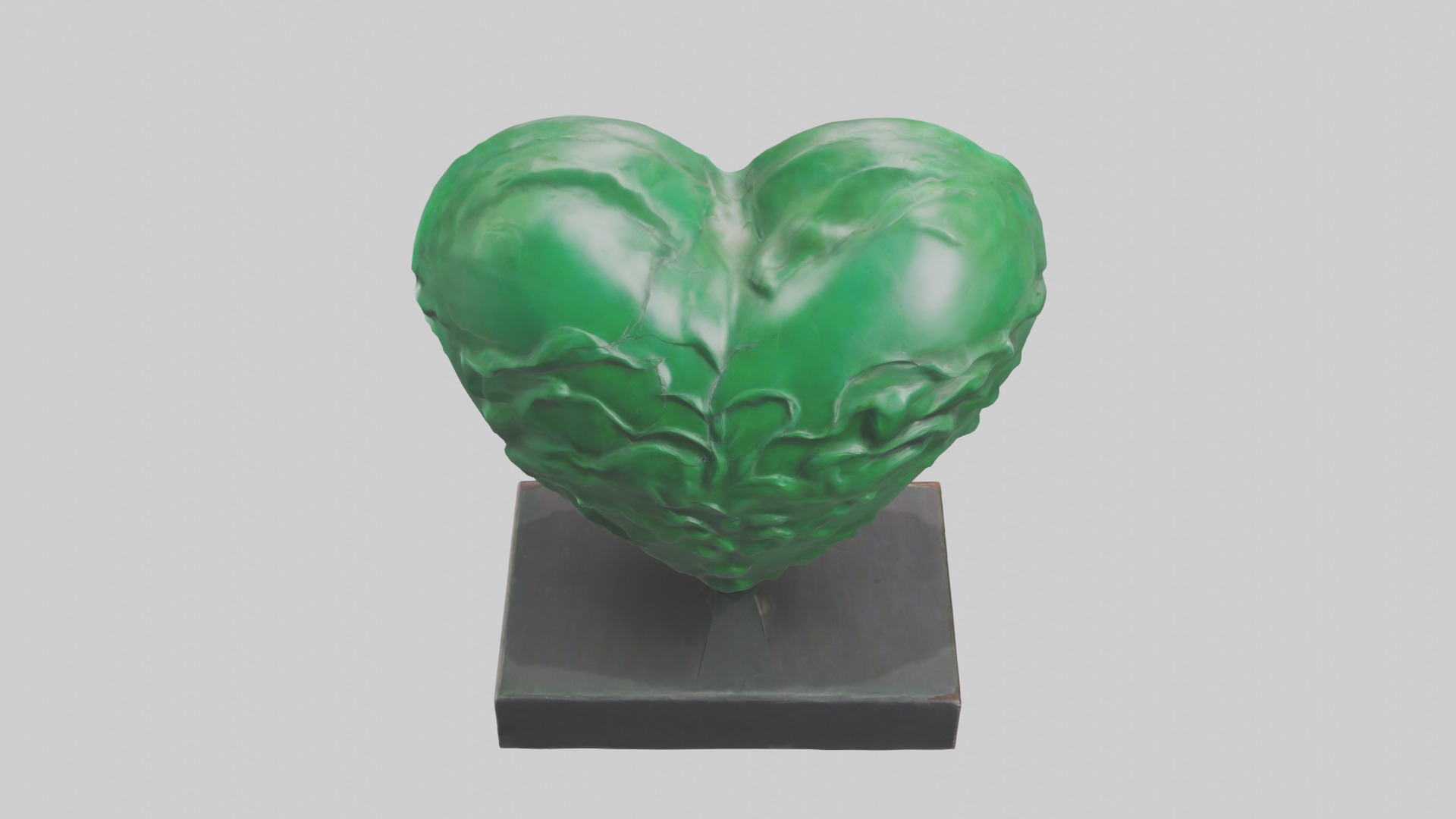 Green Heart Statue model Low-poly 3D model_15