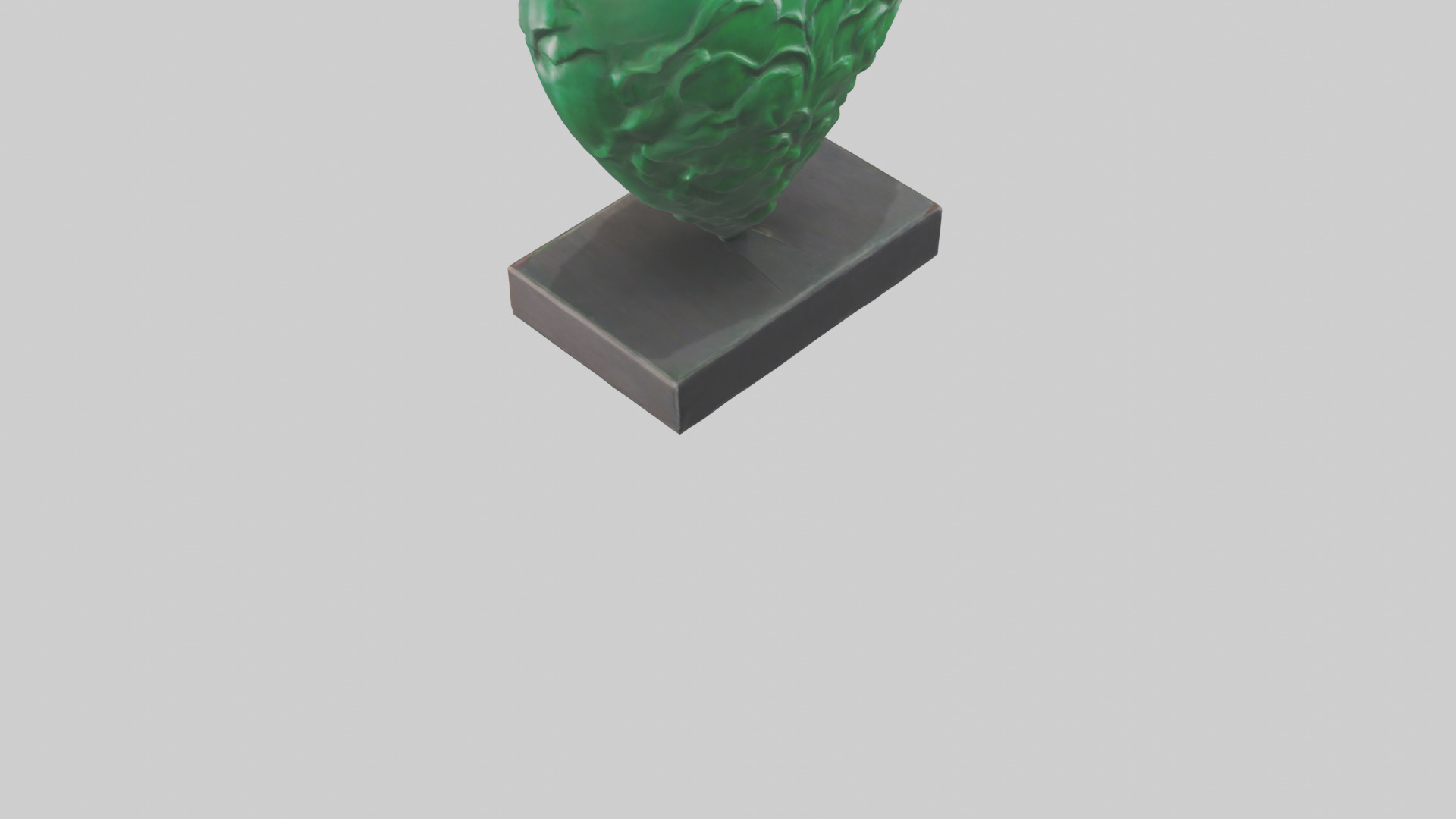 Green Heart Statue model Low-poly 3D model_3