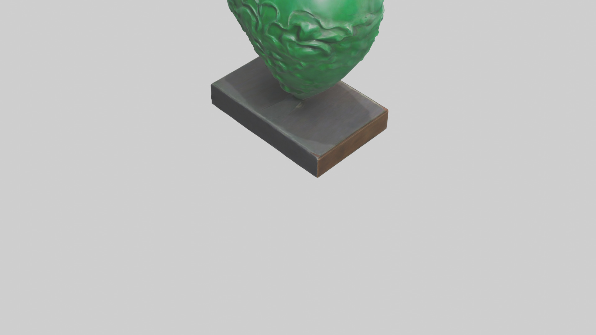 Green Heart Statue model Low-poly 3D model_4