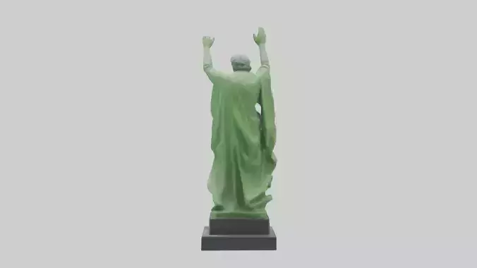 Green Landscape Tribute Statue model Low-poly 3D model