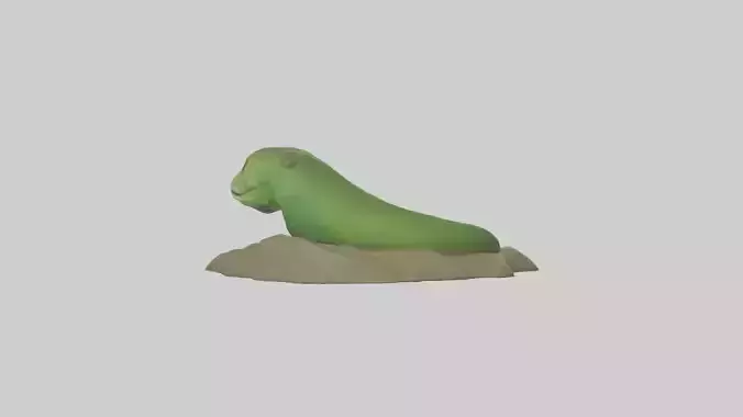 Green Moray Eel hiding model Low-poly 3D model