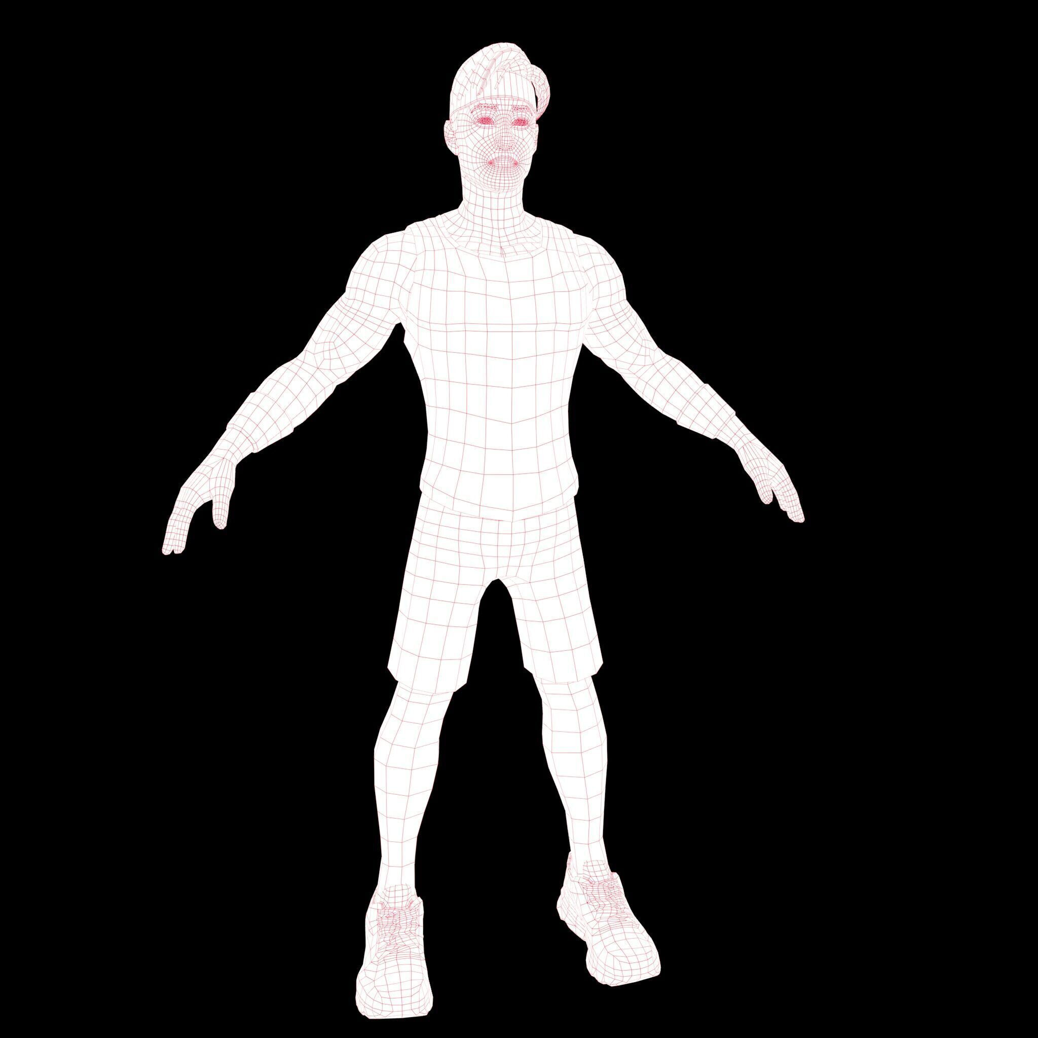 Rigged Stylized Male Athlete Game-Ready Low-Poly 3D Character Low-poly 3D model_5