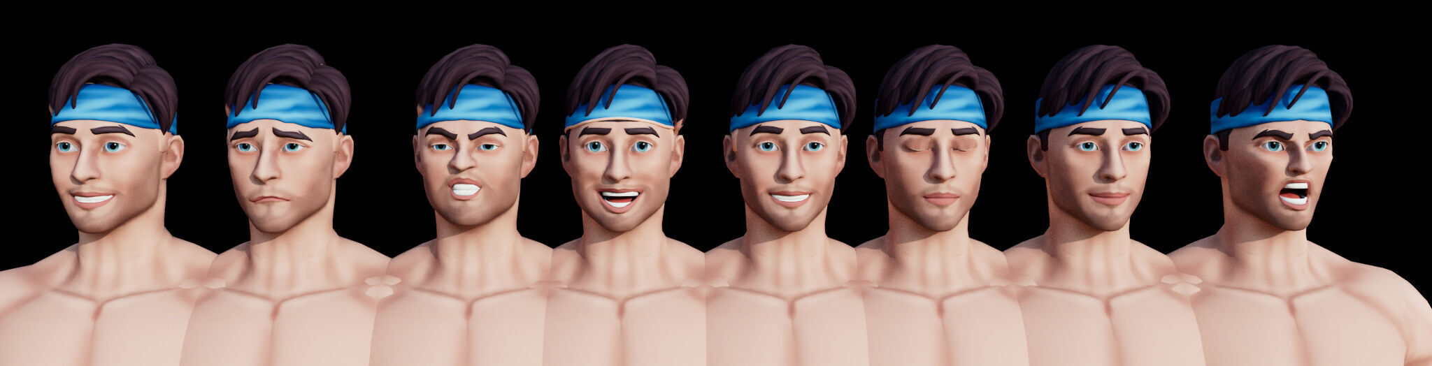 Rigged Stylized Male Athlete Game-Ready Low-Poly 3D Character Low-poly 3D model_2