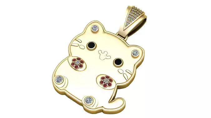 CUTE CAT ANIMAL PENDANT 3D PRINTABLE MODEL 