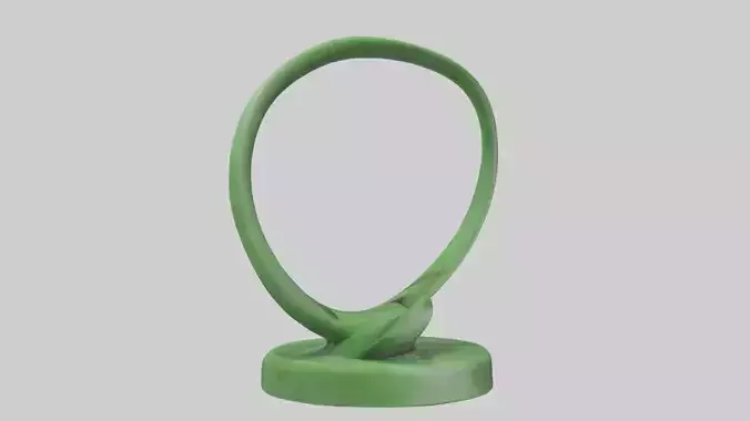 Green Spiral Sculpture statue model Low-poly 3D model