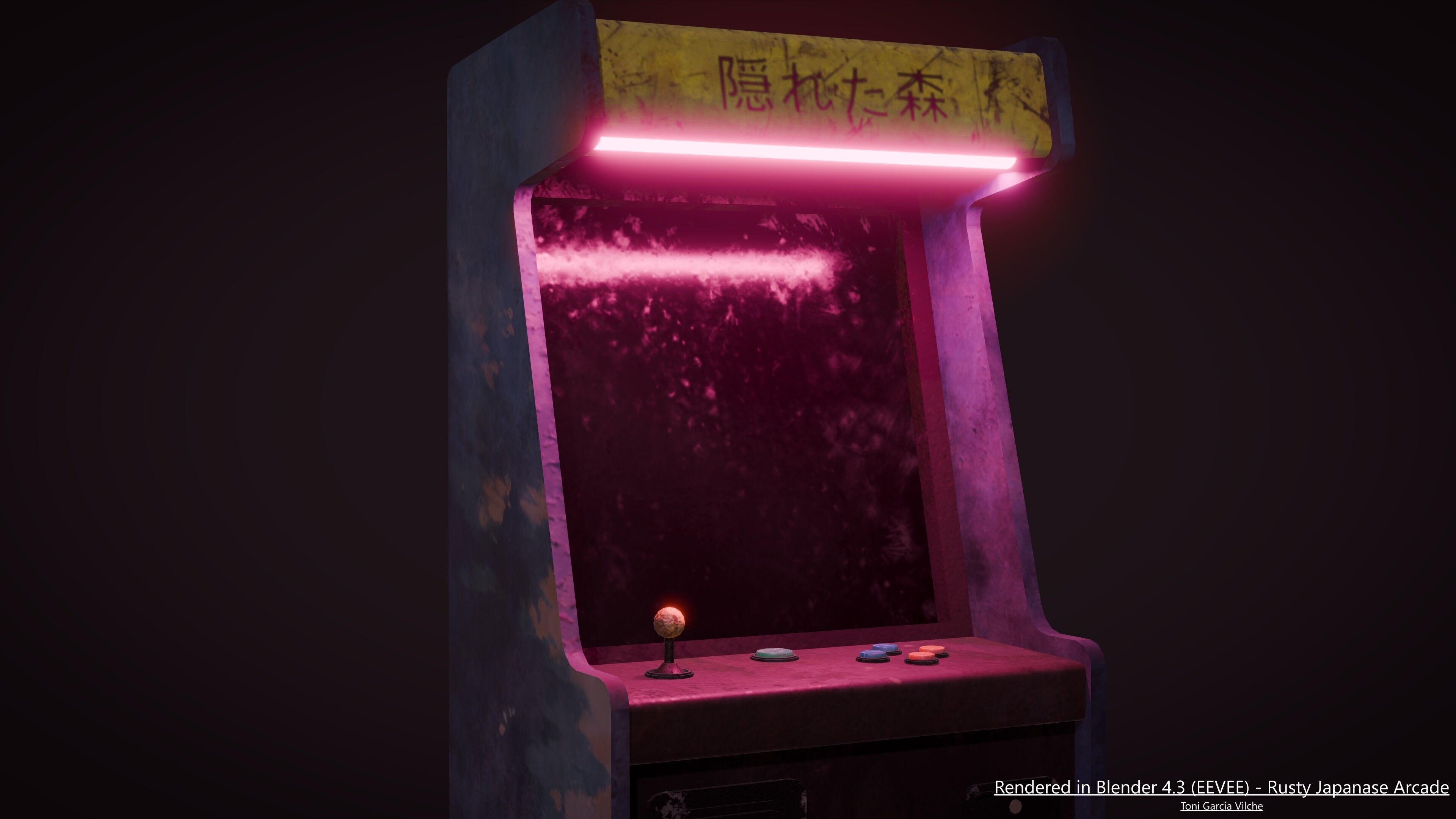Rusty Japanase Arcade Free low-poly 3D model_1