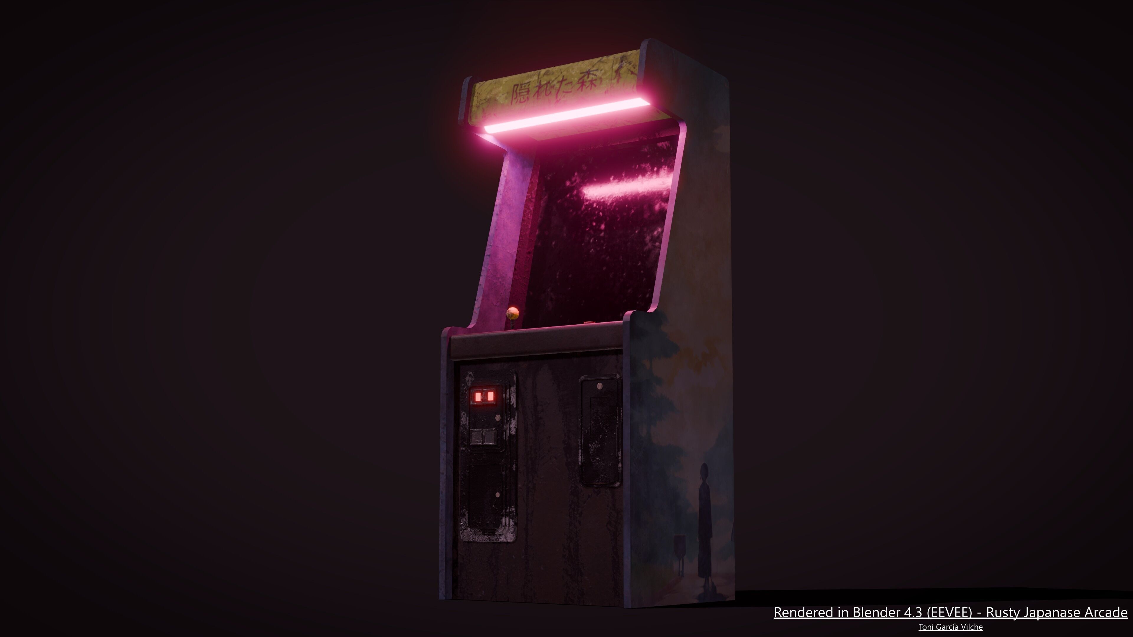 Rusty Japanase Arcade Free low-poly 3D model_2