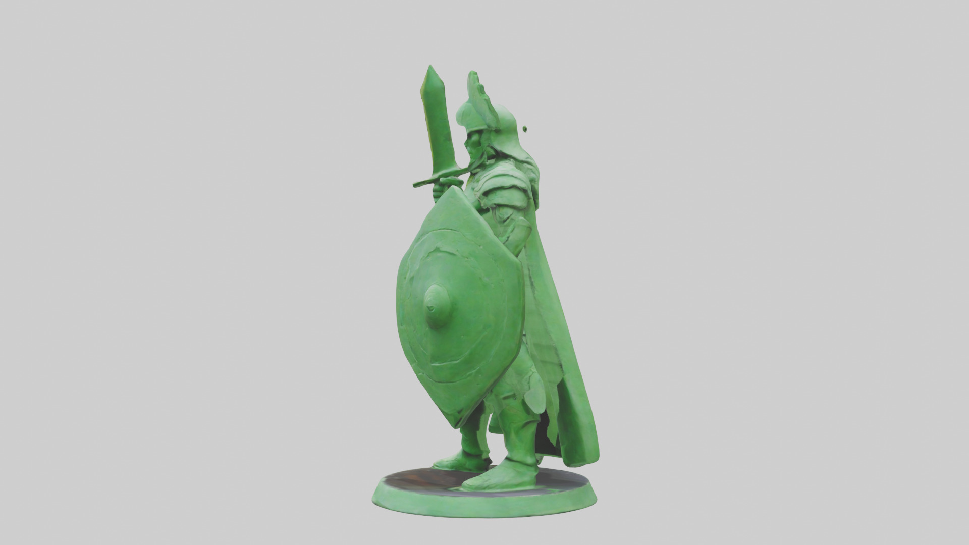 Green Warrior Sculpture model Low-poly 3D model_12