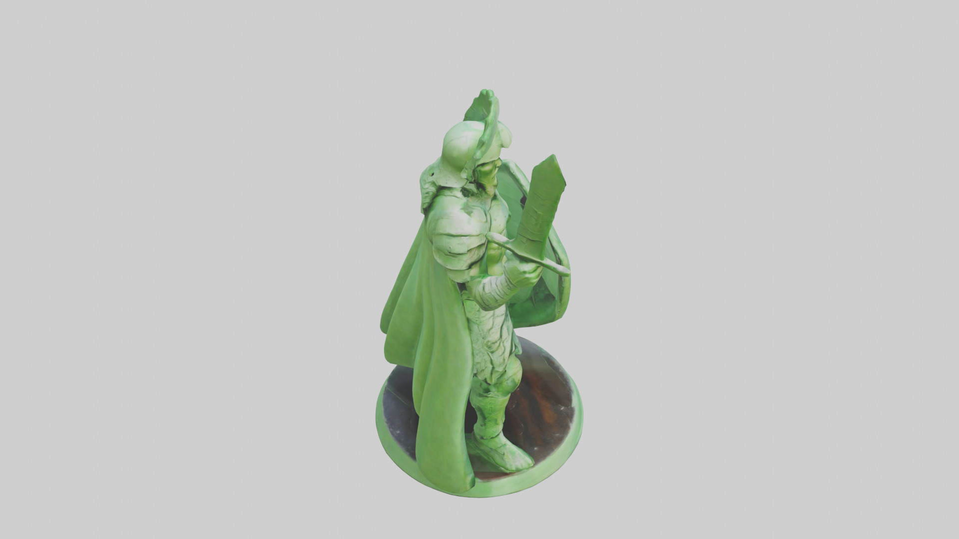 Green Warrior Sculpture model Low-poly 3D model_18