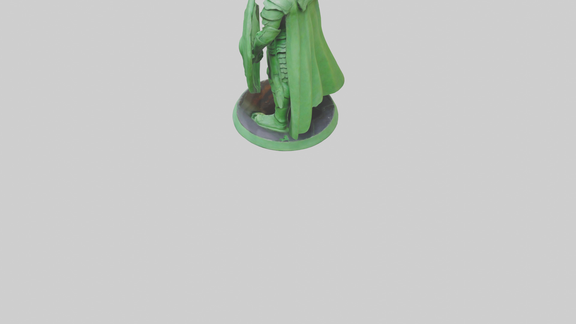 Green Warrior Sculpture model Low-poly 3D model_3