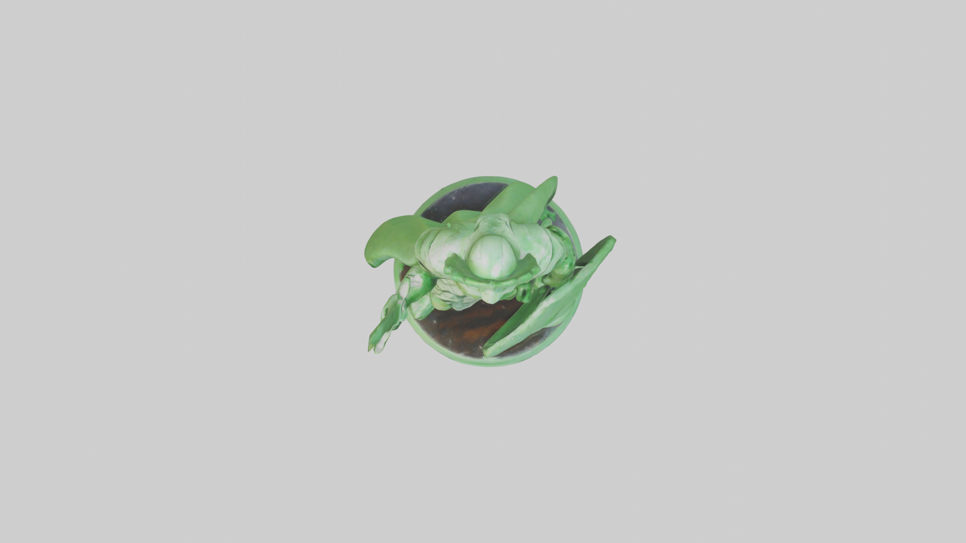 Green Warrior Sculpture model Low-poly 3D model_14