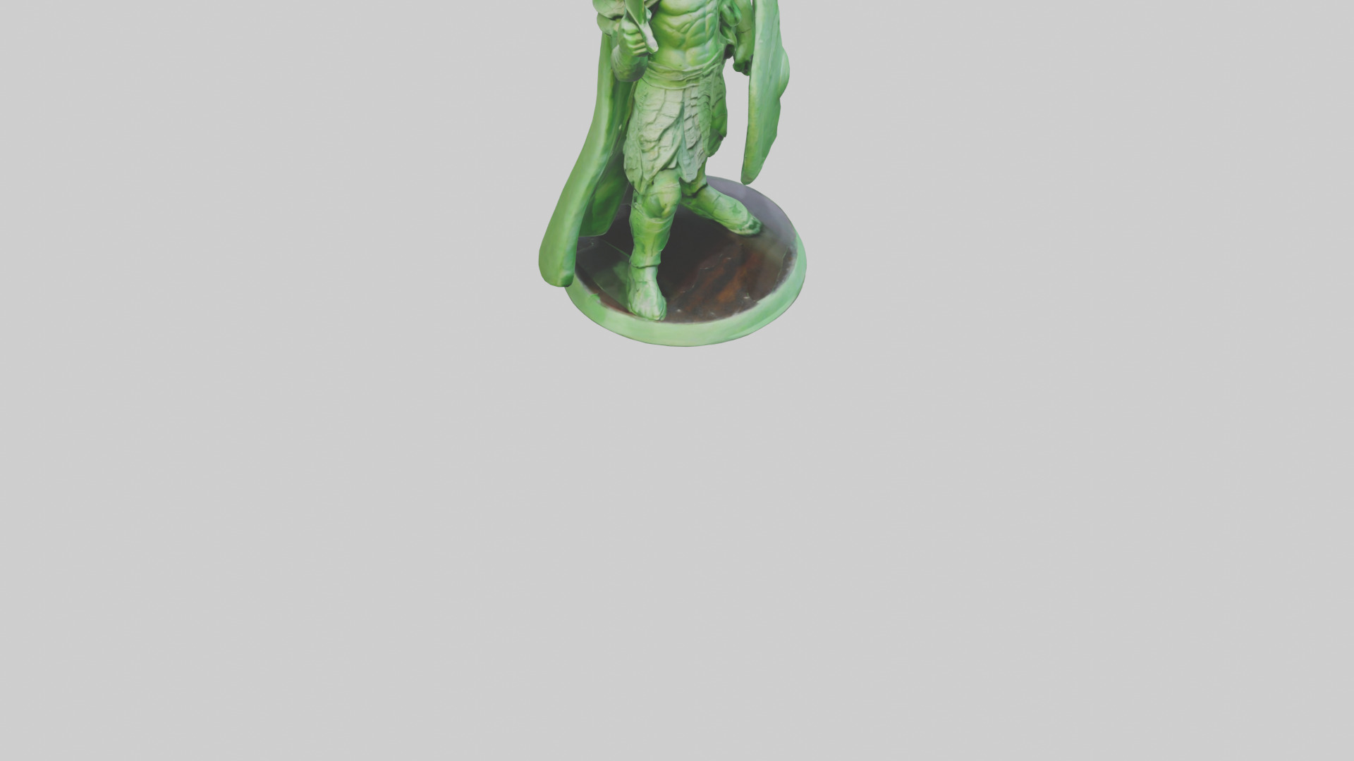 Green Warrior Sculpture model Low-poly 3D model_6