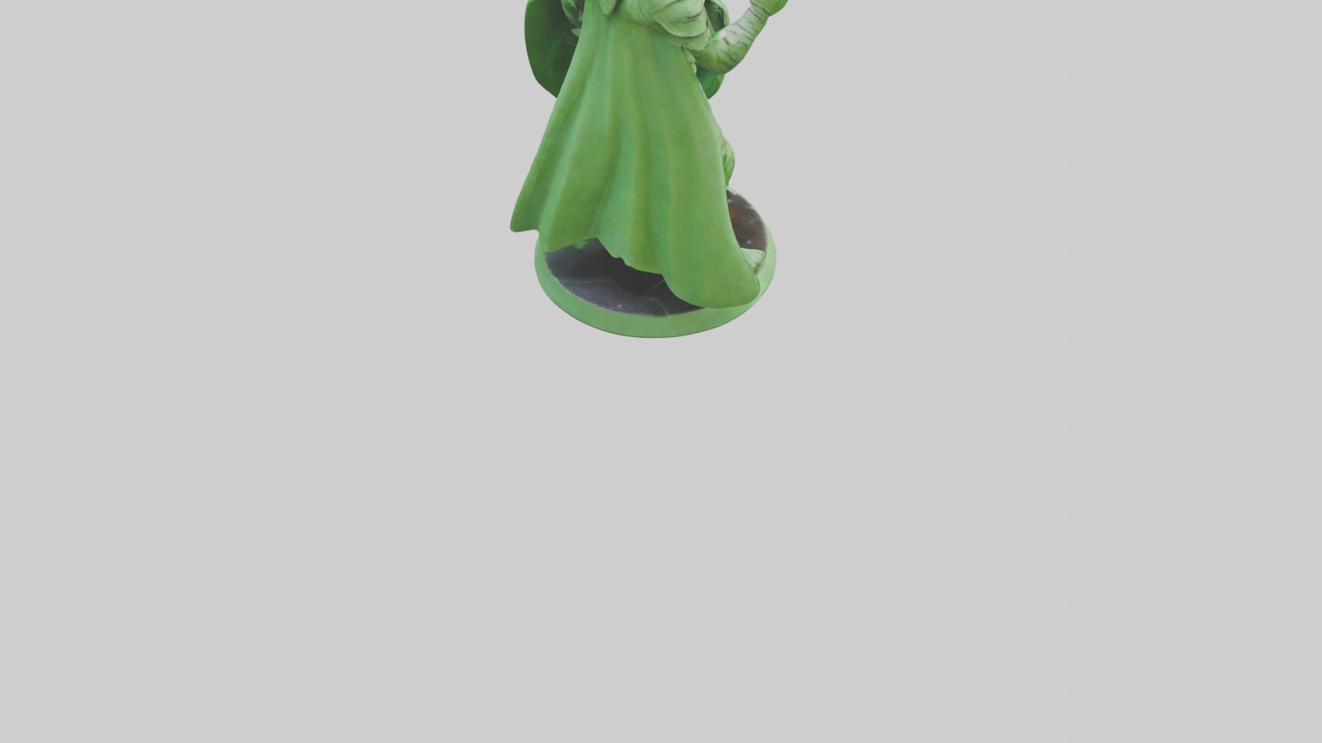 Green Warrior Sculpture model Low-poly 3D model_4