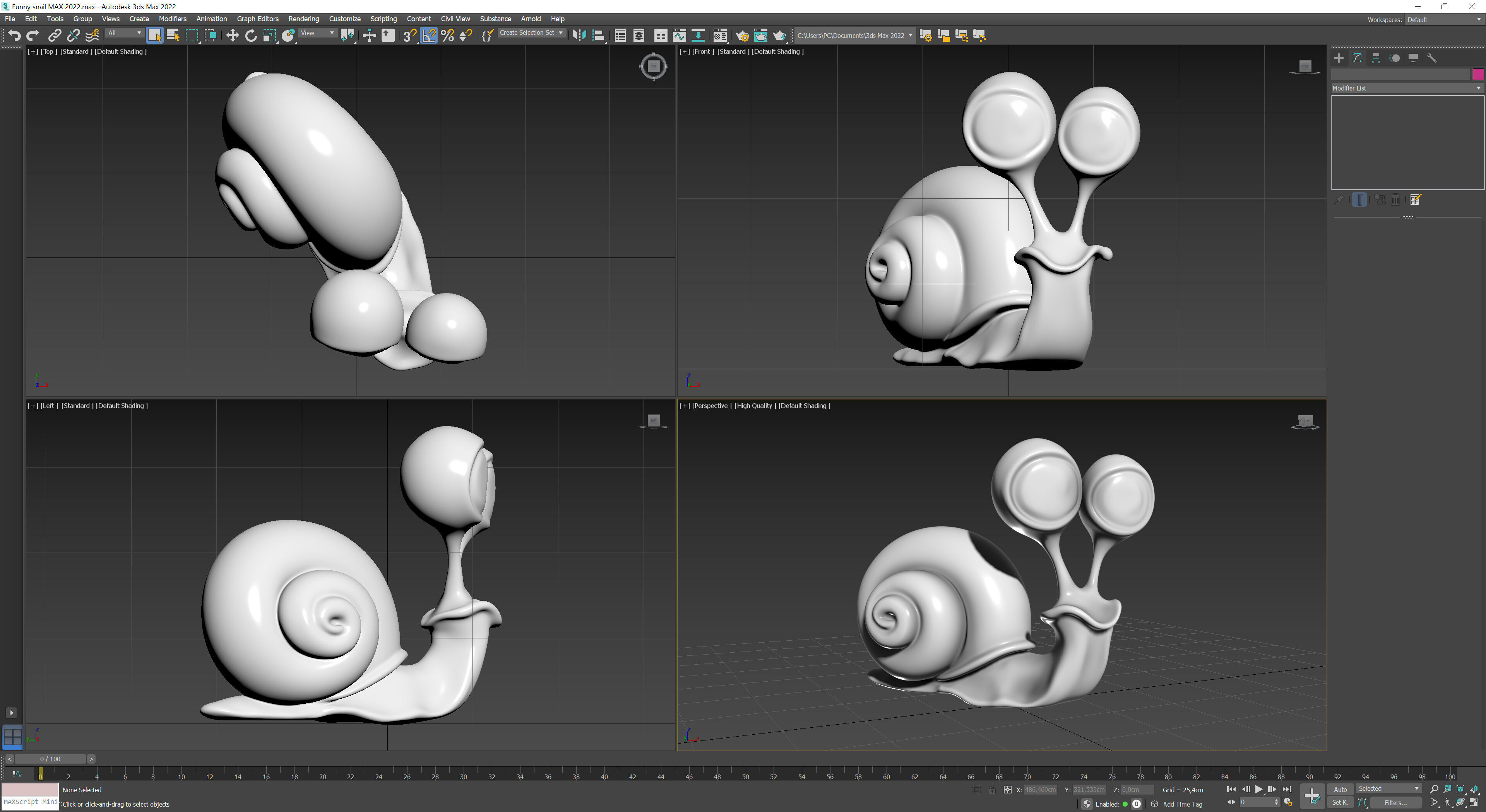 Funny snail 3D print model_9