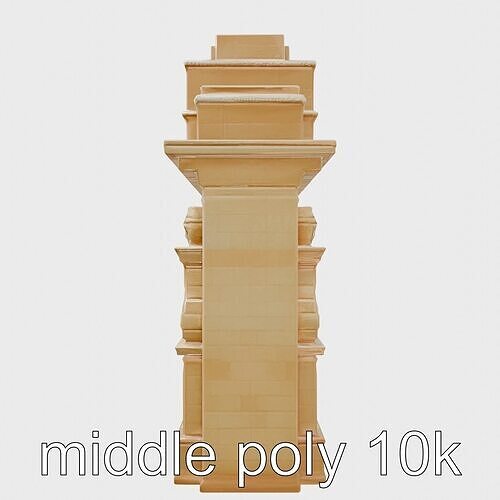India Gate Memorial Arch New Delhi Architectural 3D Model Low-poly 3D model