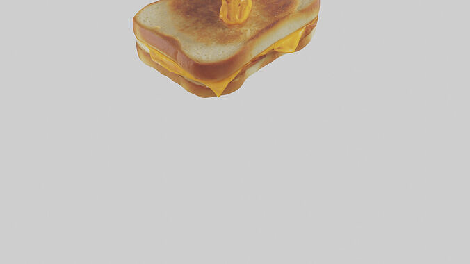 Grilled cheese sandwich model Low-poly 3D model 4